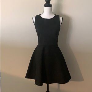 Alice and Olivia dark charcoal fit and flare dress